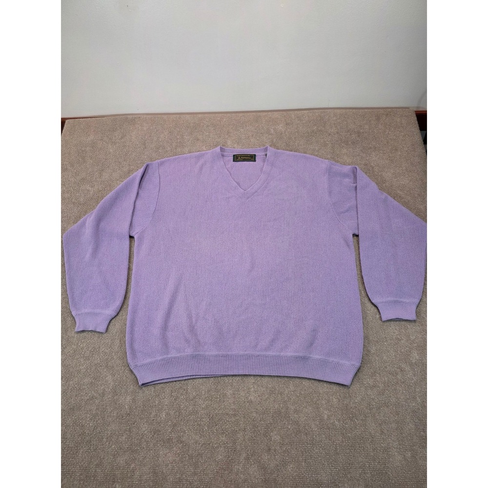 Peru Unlimited Mens XL Lavender Purple Baby Alpaca Wool V-Neck Knit Sweater